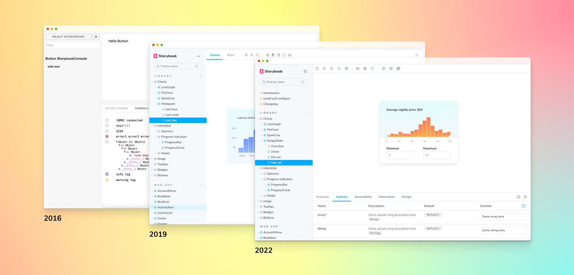 This history of Storybook's UI 