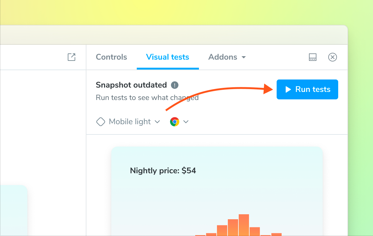 Run visual tests using the Visual Tests addon