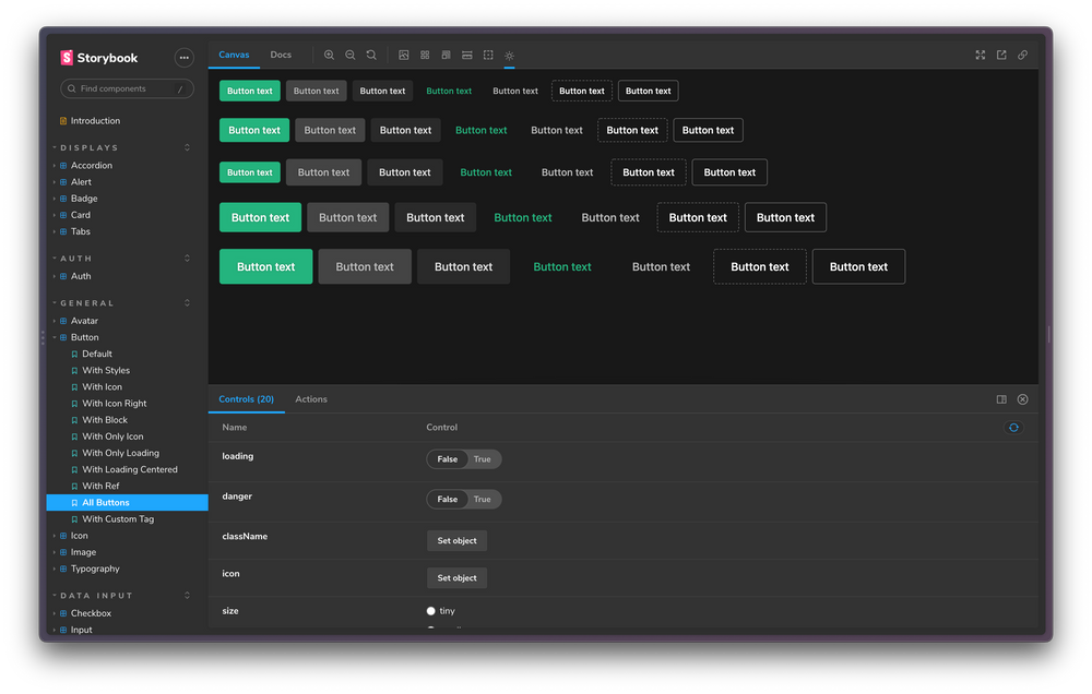 How to build connected components in Storybook